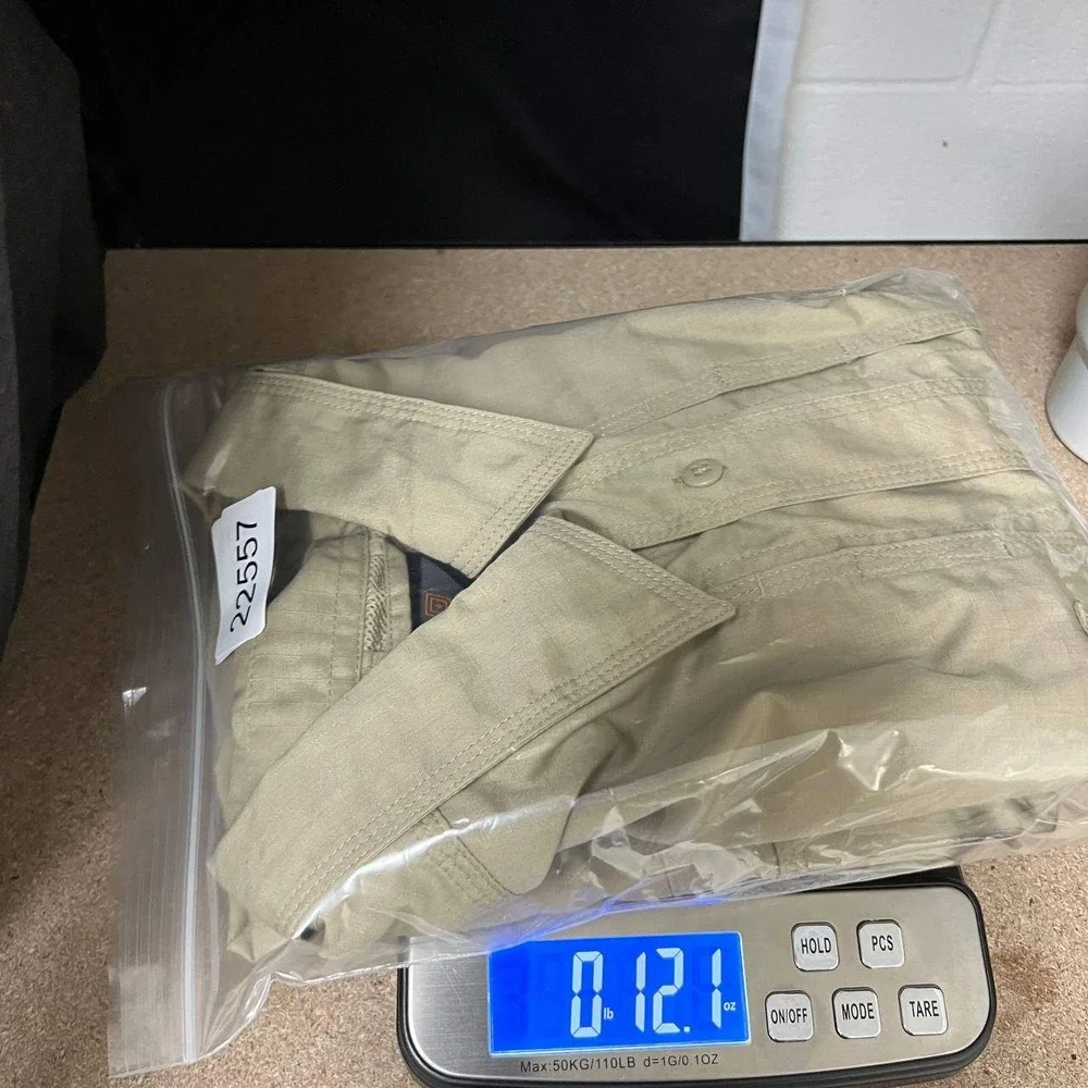 5.11 Tactical Button Up Cargo Work Shirt Men XL Tan Short Sleeve Ripstop